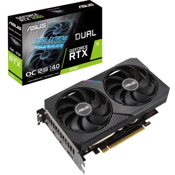 ASUS GeForce RTX 3070 DUAL OC 12G LHR (DUAL-RTX3060-O12G-V2)-4 Видеокарта ASUS GeForce RTX 3060 DUAL OC 12G LHR (DUAL-RTX3060-O12G-V2)