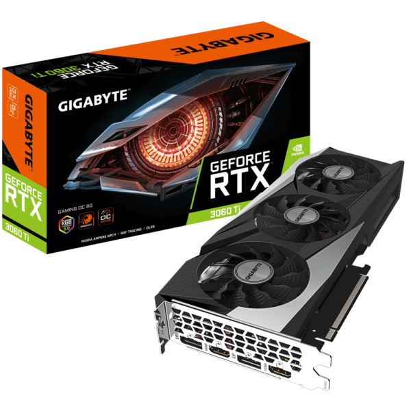 GeForce RTX™ 3060 Ti GAMING OC 8G-01 Видеокарта GIGABYTE GeForce RTX 3060 Ti GAMING OC 8G LHR (GV-N306TGAMING OC-8GD rev2.0)