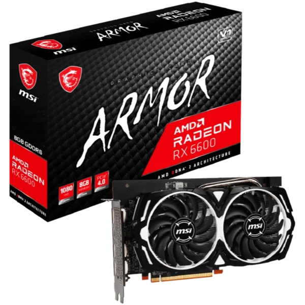 MSI Radeon RX 6600 ARMOR 8G (RX 6600 ARMOR 8G)-4 Видеокарта MSI Radeon RX 6600 ARMOR 8G (RX 6600 ARMOR 8G)
