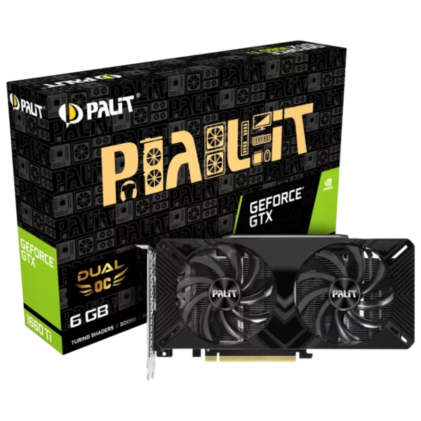 Palit GeForce GTX 1660 Ti DUAL OC 6G (NE6166TS18J9-1160C)-1 Видеокарта Palit GeForce GTX 1660 Ti DUAL 6G (NE6166T018J9-1160C)