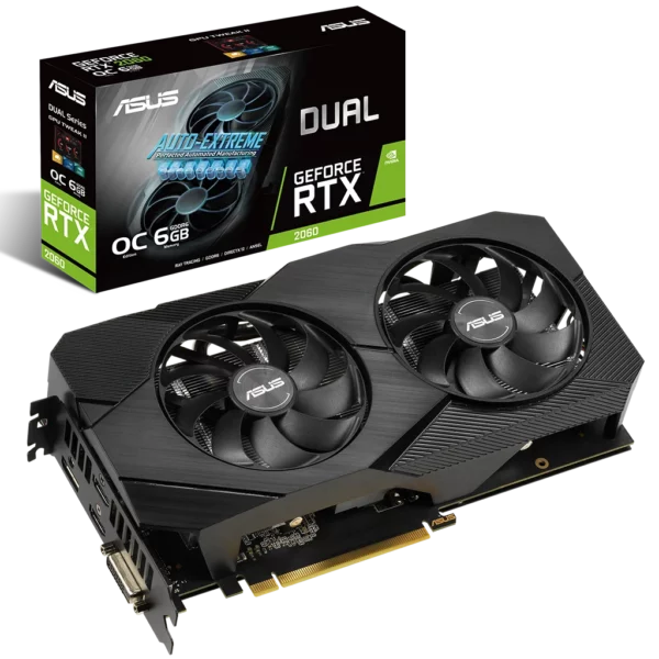 ASUS GeForce RTX 2060 DUAL OC EVO 6G (DUAL-RTX2060-O6G-EVO) Видеокарта ASUS GeForce RTX 2060 DUAL OC EVO 6G (DUAL-RTX2060-O6G-EVO)