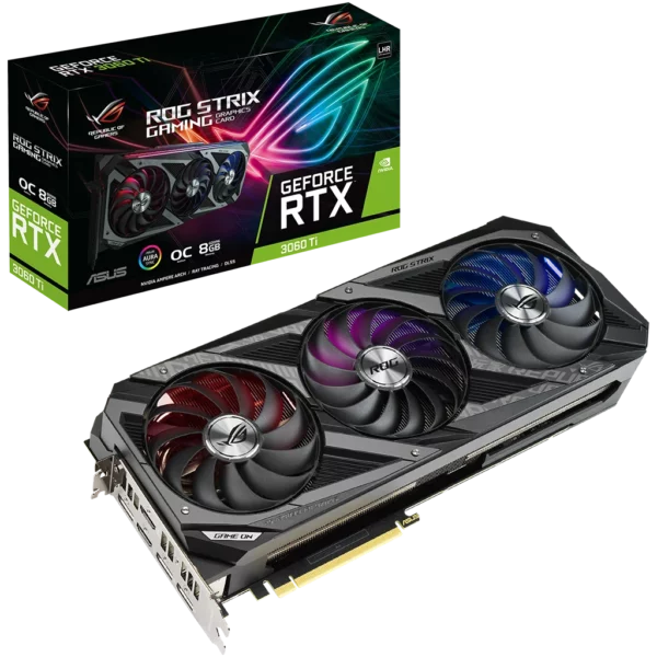 ASUS GeForce RTX 3060 Ti ROG Strix OC GAMING 8G LHR (ROG-STRIX-RTX3060TI-O8G-V2-GAMING) Видеокарта ASUS GeForce RTX 3060 Ti ROG Strix OC GAMING 8G LHR (ROG-STRIX-RTX3060TI-O8G-V2-GAMING)