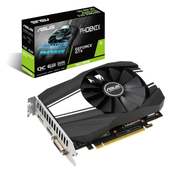 ASUS GeForce GTX 1660 SUPER PHOENIX OC 6G (PH-GTX1660S-O6G) Видеокарта ASUS GeForce GTX 1660 SUPER PHOENIX OC 6G (PH-GTX1660S-O6G)
