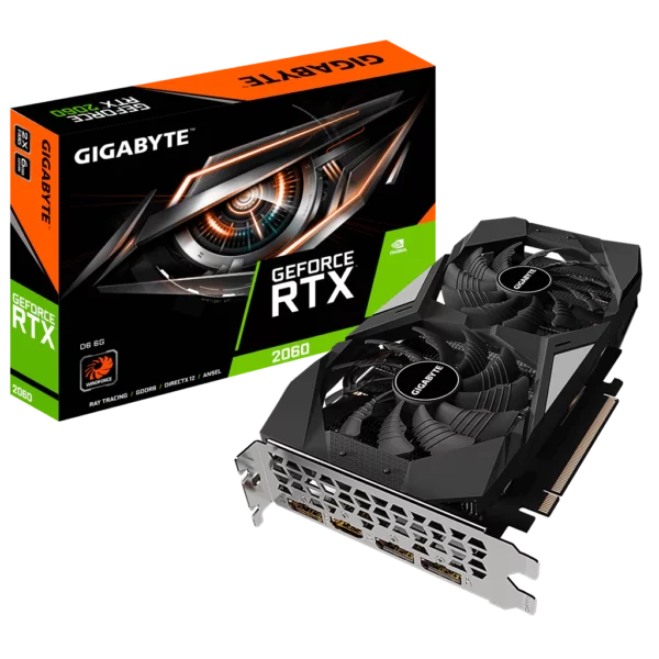 Gigabyte GeForce RTX 2060 D6 6G (GV-N2060D6-6GD 2.0)-2 Видеокарта Gigabyte GeForce RTX 2060 D6 6G (GV-N2060D6-6GD 2.0)